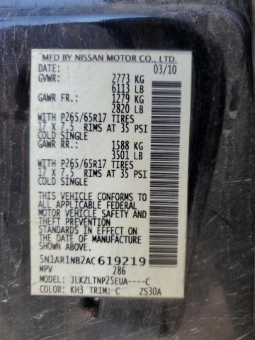 5N1AR1NB2AC619219 - 2010 NISSAN PATHFINDER S Qara foto 13