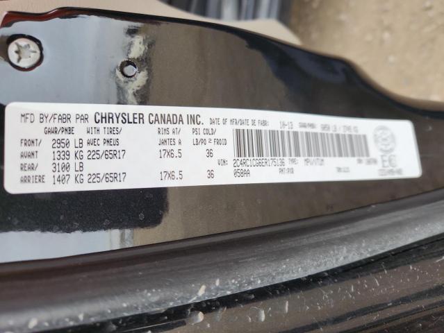 2C4RC1CG6ER175136 - 2014 CHRYSLER TOWN & COU TOURING L BLACK photo 13