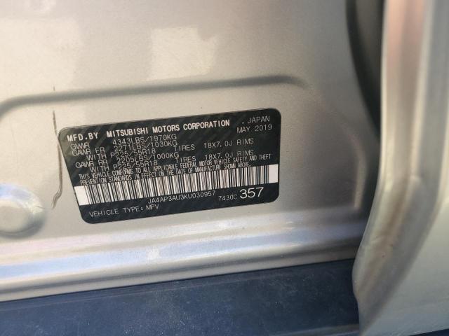 JA4AP3AU3KU030957 - 2019 MITSUBISHI OUTLANDER ES 银色 照片 13