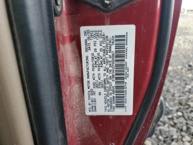 5TBBT4415YS005867 - 2000 TOYOTA TUNDRA ACCESS CAB Қызыл фото 12