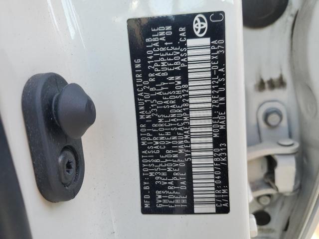 5YFEPMAE3MP182128 - 2021 TOYOTA COROLLA LE თეთრი ფოტო 12