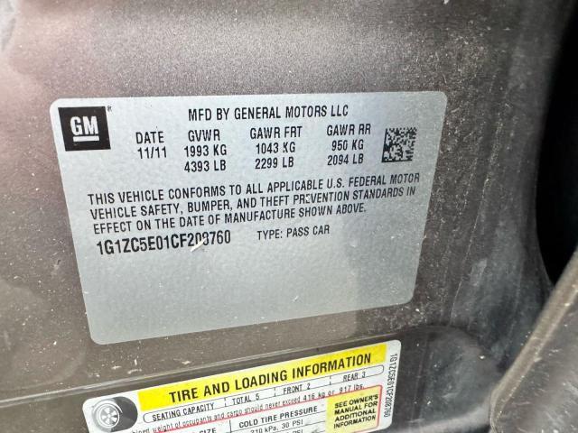 1G1ZC5E01CF208760 - 2012 CHEVROLET MALIBU 1LT 金色 照片 10