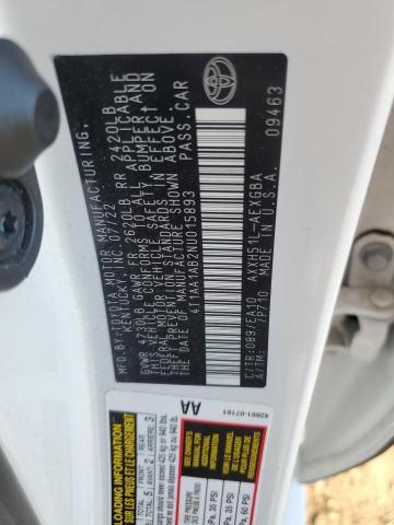 4T1AA1AB2NU015893 - 2022 TOYOTA AVALON XLE 白色 照片 12