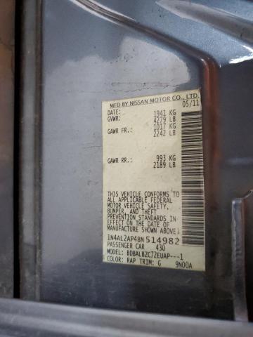 1N4AL2AP4BN514982 - 2011 NISSAN ALTIMA BASE გრაფიტი ფოტო 12