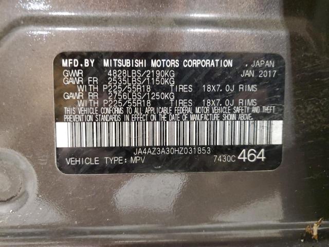 JA4AZ3A30HZ031853 - 2017 MITSUBISHI OUTLANDER SE TAN photo 13