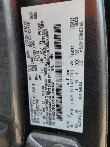 1FMCU9GXXGUB18158 - 2016 FORD ESCAPE SE 灰色 照片 13