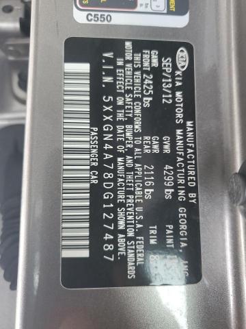 5XXGN4A78DG127487 - 2013 KIA OPTIMA EX ნაცრისფერი ფოტო 12