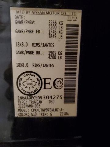 1N6AA0EC9DN304275 - 2013 NISSAN TITAN S BLACK photo 12