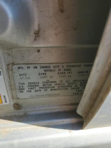 KL1TD56637B053422 - 2007 CHEVROLET AVEO BASE Күміс фото 12