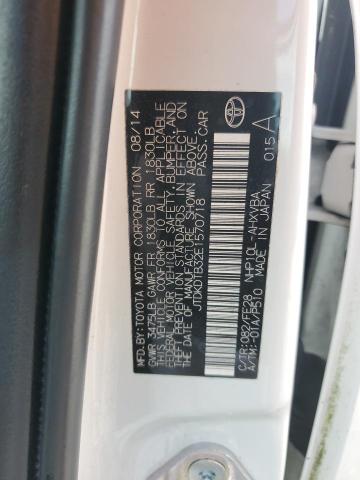 JTDKDTB32E1570718 - 2014 TOYOTA PRIUS C 白色 照片 13