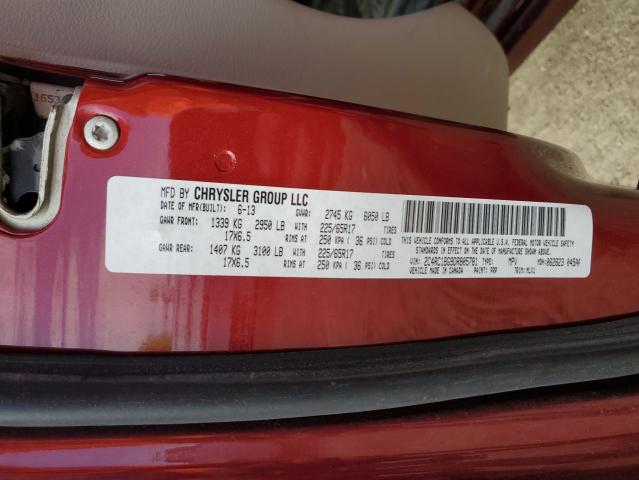 2C4RC1BG9DR805781 - 2013 CHRYSLER TOWN & COU TOURING RED photo 13