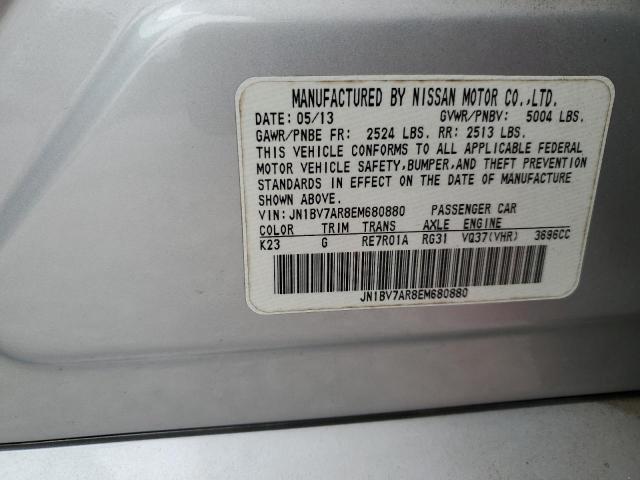 JN1BV7AR8EM680880 - 2014 INFINITI Q50 BASE SILVER photo 12