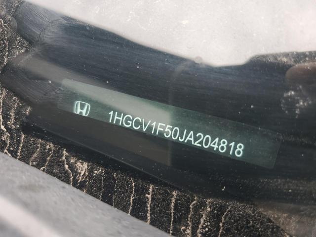 1HGCV1F50JA204818 - 2018 HONDA ACCORD EXL ნაცრისფერი ფოტო 12