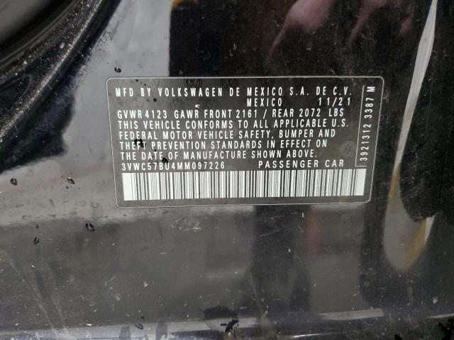 3VWC57BU4MM097226 - 2021 VOLKSWAGEN JETTA S Qara foto 12