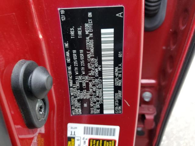 5TDGZRBH9LS001371 - 2020 TOYOTA HIGHLANDER XLE წითელი ფოტო 13