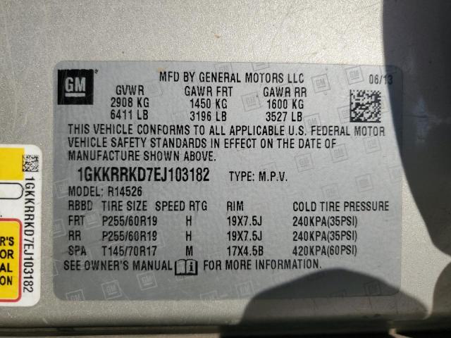 1GKKRRKD7EJ103182 - 2014 GMC ACADIA SLT-1 GOLD photo 13