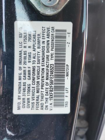 19XFB2F56FE246523 - 2015 HONDA CIVIC LX BLACK photo 12