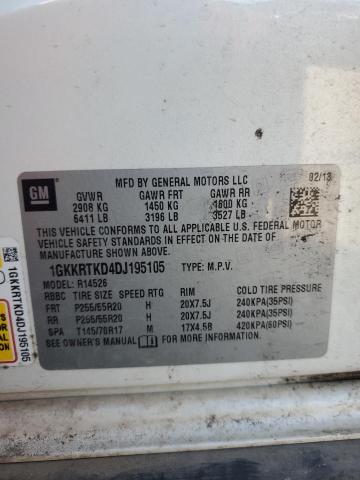 1GKKRTKD4DJ195105 - 2013 GMC ACADIA DENALI WHITE photo 13