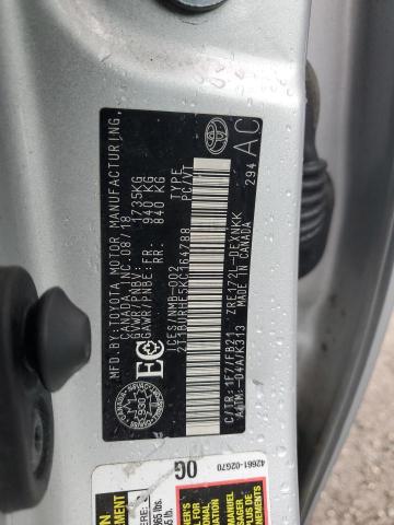 2T1BURHE5KC164788 - 2019 TOYOTA COROLLA L ნაცრისფერი ფოტო 13