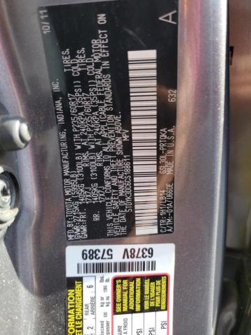 5TDYK3DC6CS188611 - 2012 TOYOTA SIENNA XLE GRAY photo 13