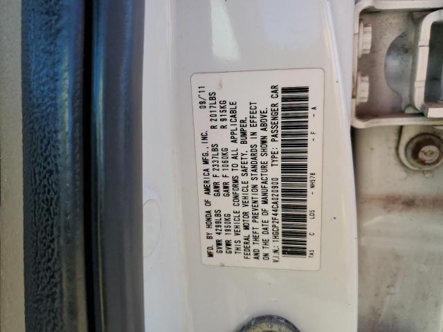 1HGCP2F44CA020900 - 2012 HONDA ACCORD LXP WHITE photo 12
