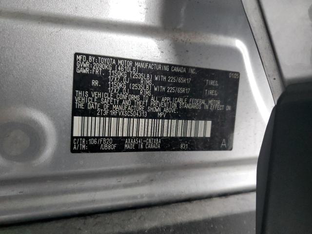 2T3F1RFVXSC504313 - 2025 TOYOTA RAV4 LE SILVER photo 13