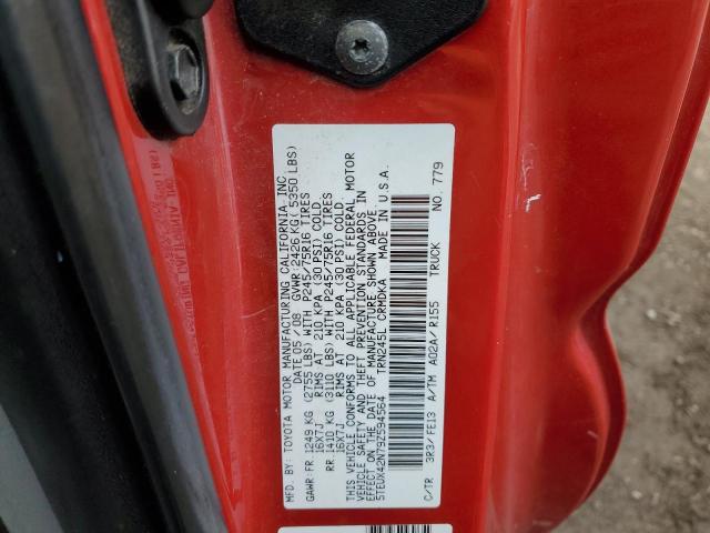 5TEUX42N79Z594564 - 2009 TOYOTA TACOMA ACCESS CAB 红色 照片 12