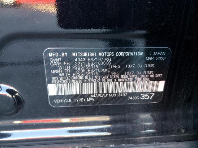 JA4APUAU1NU013407 - 2022 MITSUBISHI OUTLANDER ES BLACK photo 13
