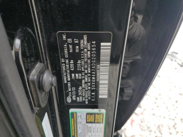 5XXGM4A74DG205654 - 2013 KIA OPTIMA LX BLACK photo 12