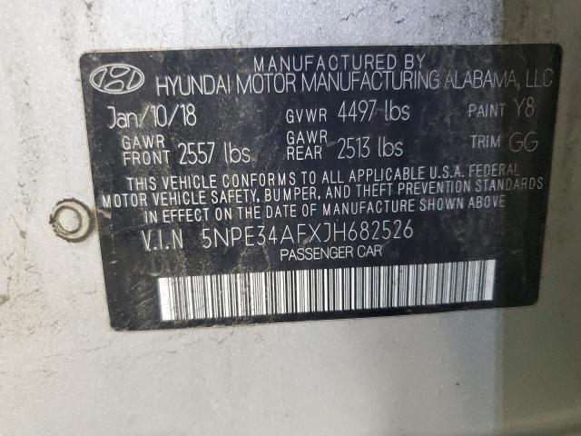 5NPE34AFXJH682526 - 2018 HYUNDAI SONATA SPORT ვერცხლისფერი ფოტო 12