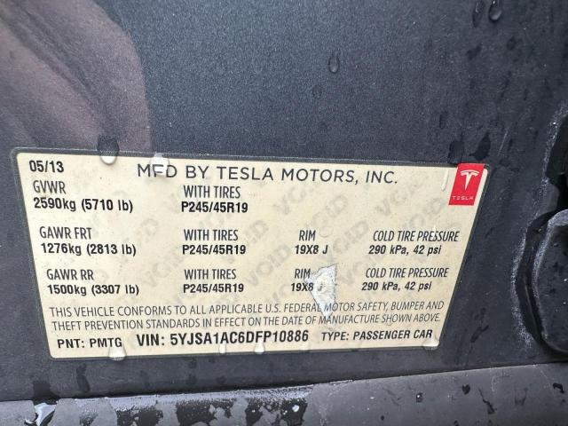 5YJSA1AC6DFP10886 - 2013 TESLA MODEL S 灰色 照片 10