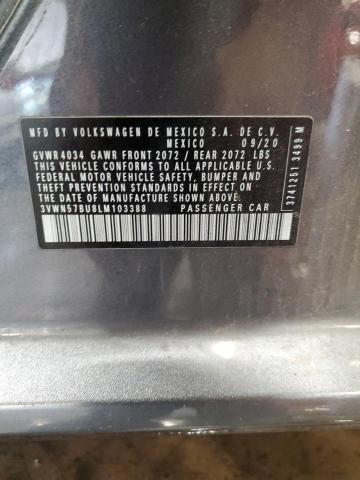 3VWN57BU8LM103388 - 2020 VOLKSWAGEN JETTA S GRAY photo 12