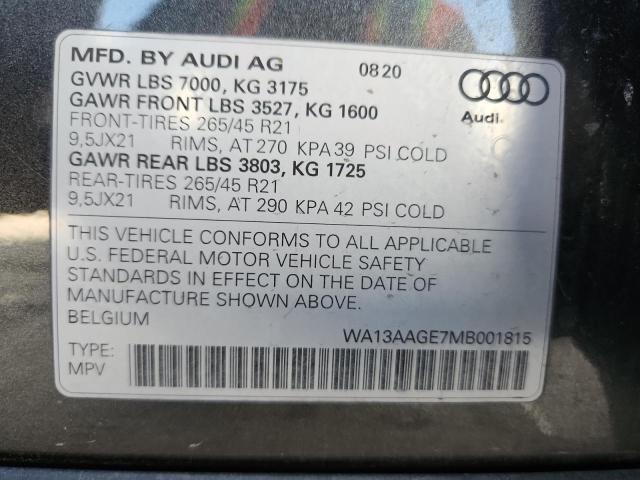 WA13AAGE7MB001815 - 2022 AUDI E-TRON SPORTBACK PRESTIGE GRAY photo 14