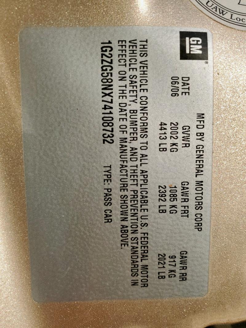 1G2ZG58NX74108732 - 2007 PONTIAC G6 BASE TAN photo 12