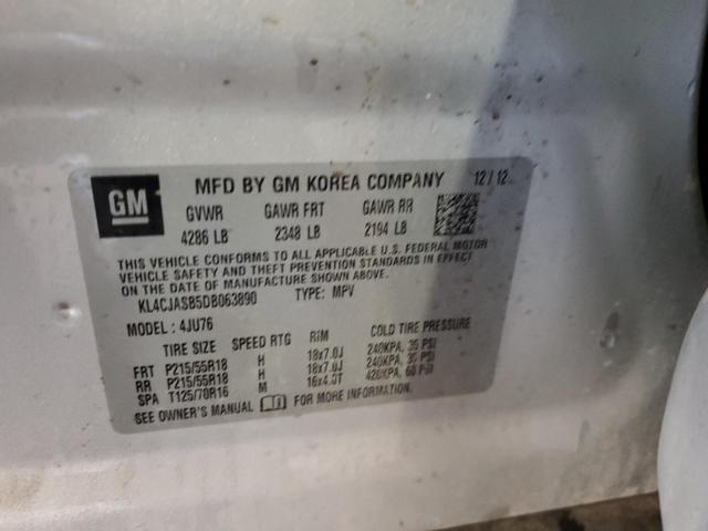 KL4CJASB5DB063890 - 2013 BUICK ENCORE 银色 照片 13