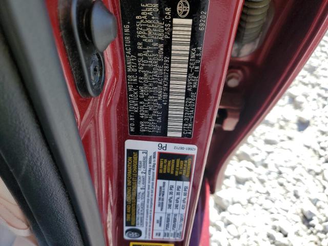 4T1BF1FK7HU728792 - 2017 TOYOTA CAMRY LE RED photo 12
