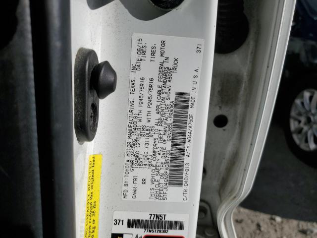 5TFJU4GN2FX085733 - 2015 TOYOTA TACOMA DOUBLE CAB PRERUNNER WHITE photo 12