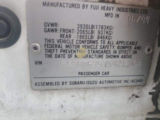 4S3BD6357S9213498 - 1995 SUBARU LEGACY L Սպիտակ լուսանկար 12