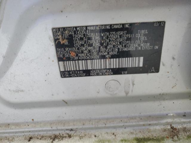 2T3BF4DV8CW206929 - 2012 TOYOTA RAV4 银色 照片 13