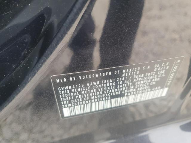 3VWC57BU9KM015844 - 2019 VOLKSWAGEN JETTA S 黑色 照片 12