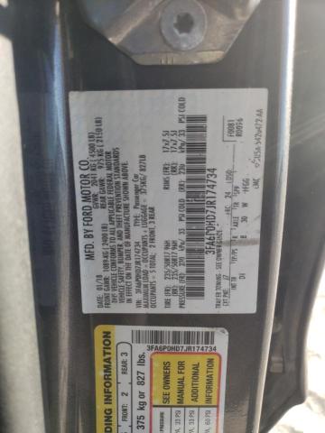 3FA6P0HD7JR174734 - 2018 FORD FUSION SE GRAY photo 12