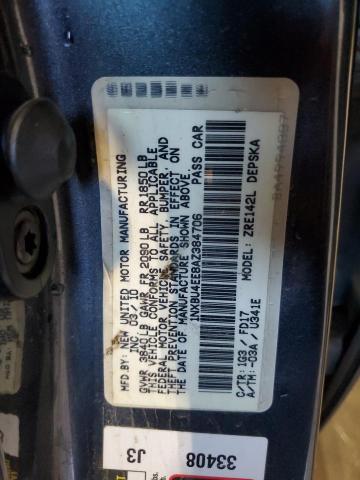 1NXBU4EE8AZ384706 - 2010 TOYOTA COROLLA BASE Szary zdjęcie 12