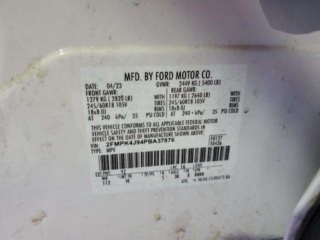 2FMPK4J94PBA37876 - 2023 FORD EDGE SEL თეთრი ფოტო 13