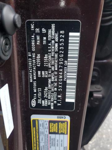 5XXGM4A79DG235328 - 2013 KIA OPTIMA LX BURGUNDY photo 12