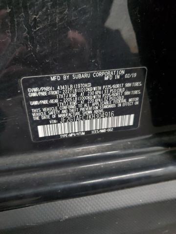 JF2GTAEC7KH304916 - 2019 SUBARU CROSSTREK PREMIUM შავი ფოტო 13