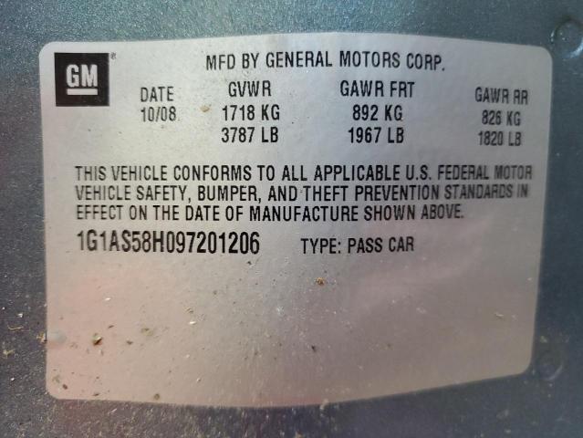 1G1AS58H097201206 - 2009 CHEVROLET COBALT LS 灰色 照片 12