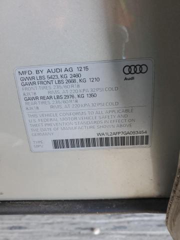WA1L2AFP7GA093454 - 2016 AUDI Q5 PREMIUM PLUS Արծաթագույն լուսանկար 12