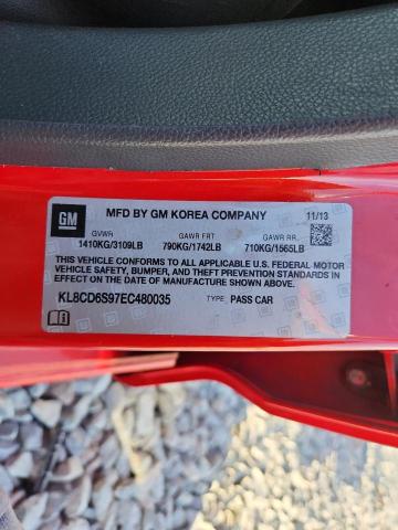 KL8CD6S97EC480035 - 2014 CHEVROLET SPARK 1LT Kırmızı fotoğraf 12