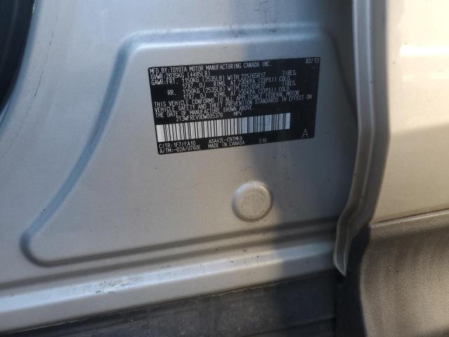 2T3WFREV9DW005376 - 2013 TOYOTA RAV4 XLE GRAY photo 12