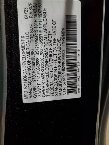 5FNRL6H82PB056903 - 2023 HONDA ODYSSEY TOURING BLACK photo 14